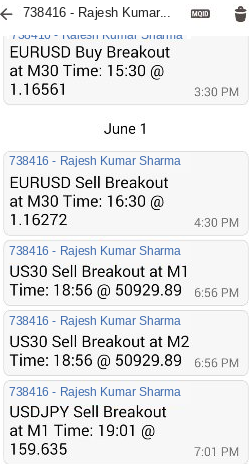 MetaTrader 5 alert history